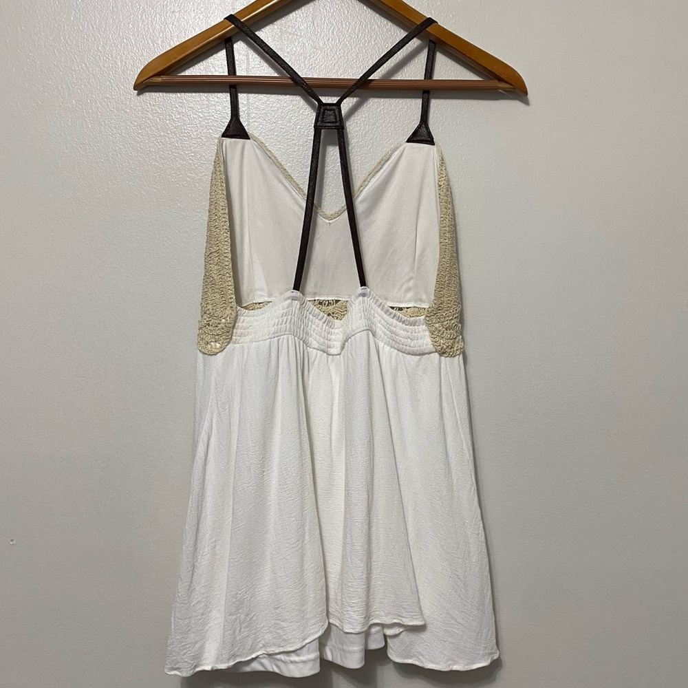 San Joy Babydoll Crochet Southwestern Equestrian Top Womens Large Flowy - Picture 4 of 9